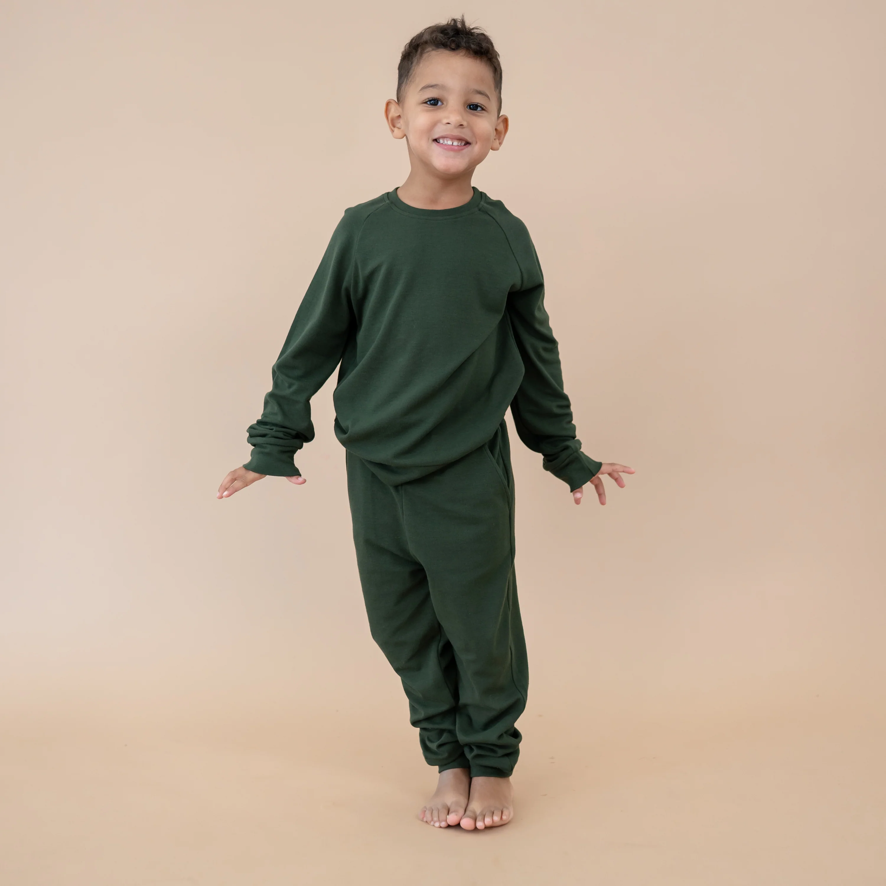 Bamboo Jersey Jogger Set in Fir