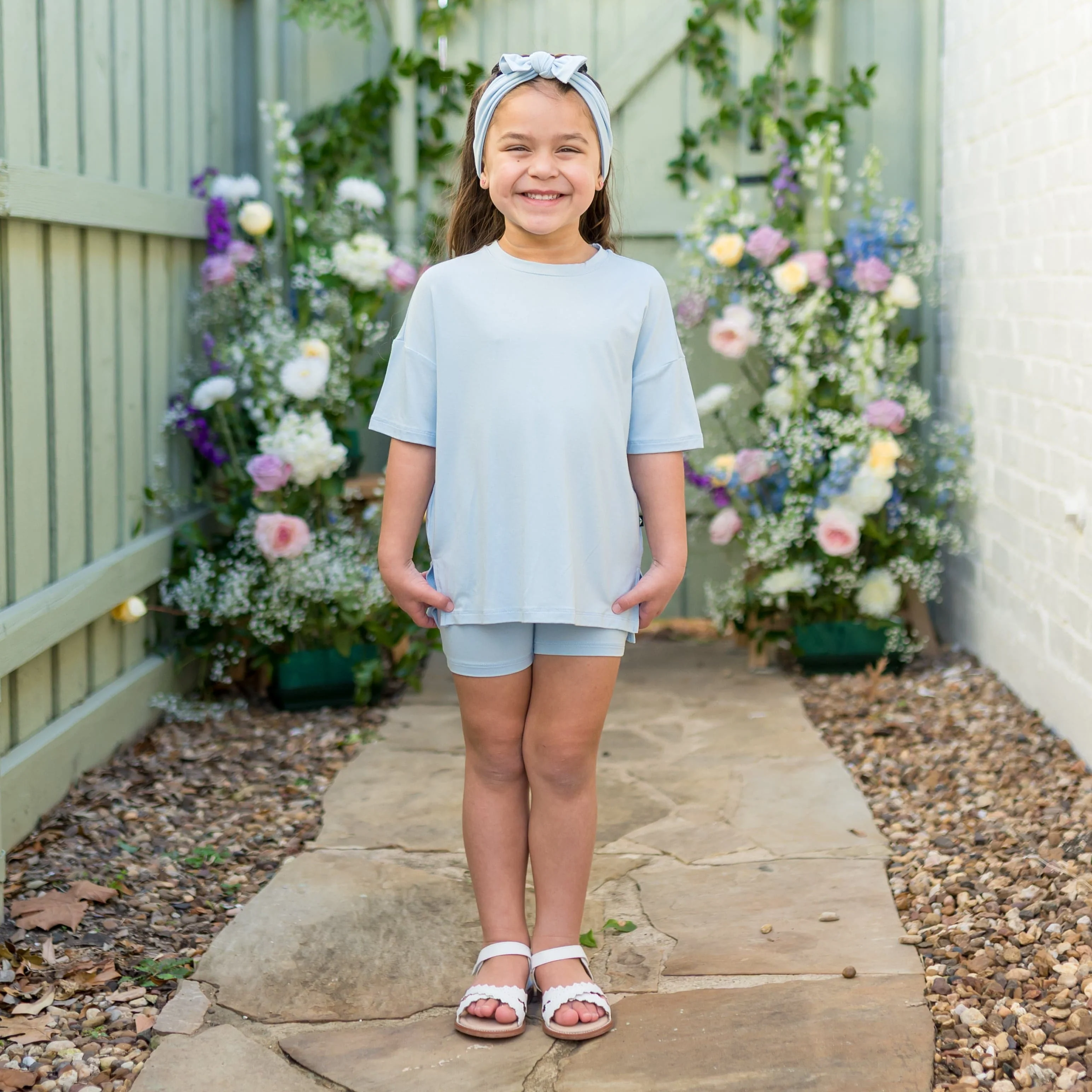 Toddler Biker Short Set in Breeze